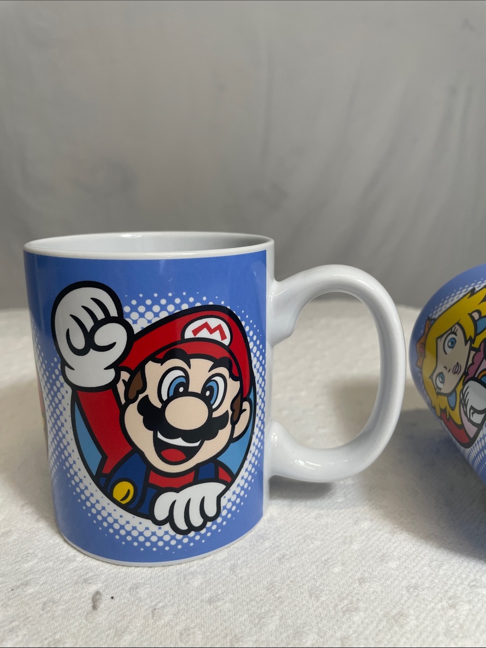Nintendo Blue Mario Luigi Peach Character Mugs (Set of 2)